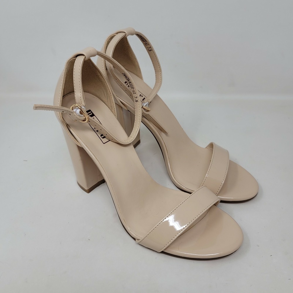 IDIFU IN4Cookies-Hi Womens Ankle Strap Heeled Nude Sandals  Size 7.5 M